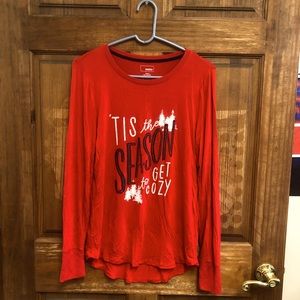 Women’s long sleeve red T-shirt